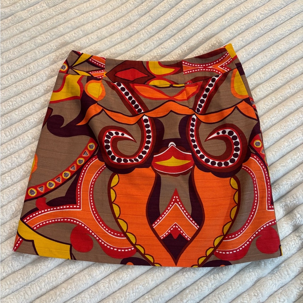 Merona Orange Brown Mini Skirt Resort Wear - Picture 10 of 11